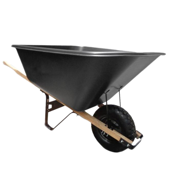 10 cu.ft 130L Plastic Tray, With 16X4.00-8 Pneumatic Wheels,Wooden handle