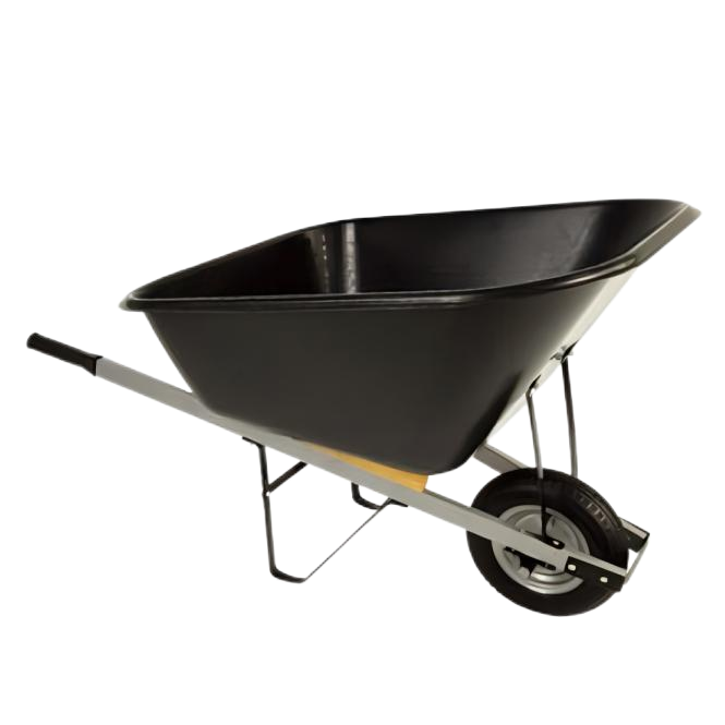 10 cu.ft 130L Plastic Tray, With 16X4.00-8 Pneumatic Wheels,Wooden handle