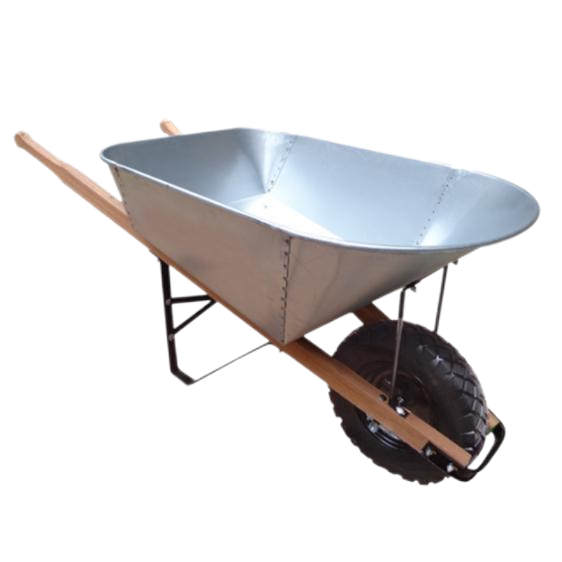  7 cu.ft 120L Welding Galvanized Tray, With 16X4.00-8 Pneumatic Wheels,Wooden handle