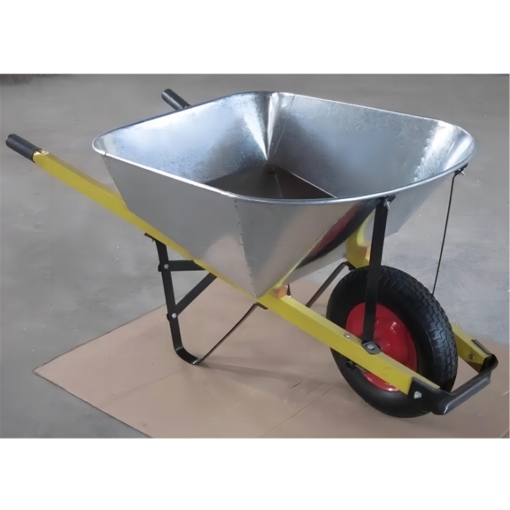  7 cu.ft 120L Welding Galvanized Tray, With 16X4.00-8 Pneumatic Wheels,Wooden handle