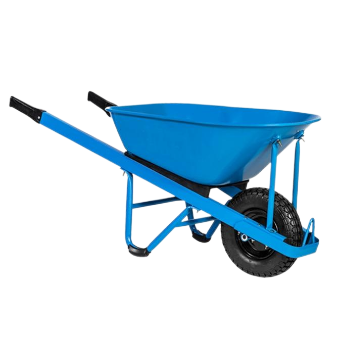 Wheel Barrow WH8400, 6 cu.ft 100L Steel Tray, With 16"X4.80/4.00-8 Pneumatic Wheels
