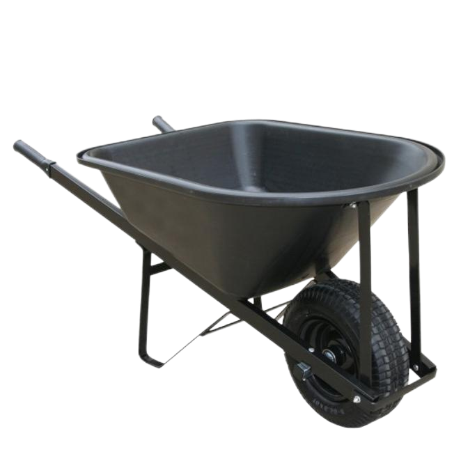 Wheel Barrow WB6680, 7 cu.ft 100L Plastic Tray, With 16"x6.50-8 Pneumatic Wheels