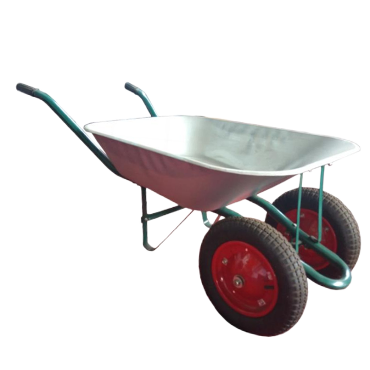 Wheel Barrow WB6203S, 5 cu.ft 65L Galvanized Steel Tray, With 3.00-8 Two-Pneumatic Wheel