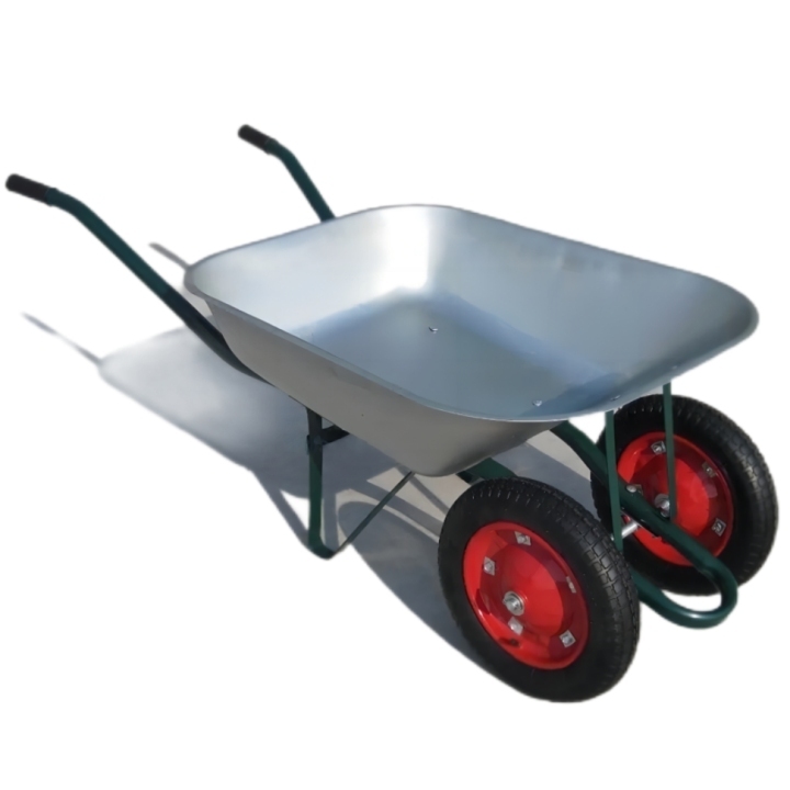 Wheel Barrow WB6203S, 5 cu.ft 65L Galvanized Steel Tray, With 3.00-8 Two-Pneumatic Wheel