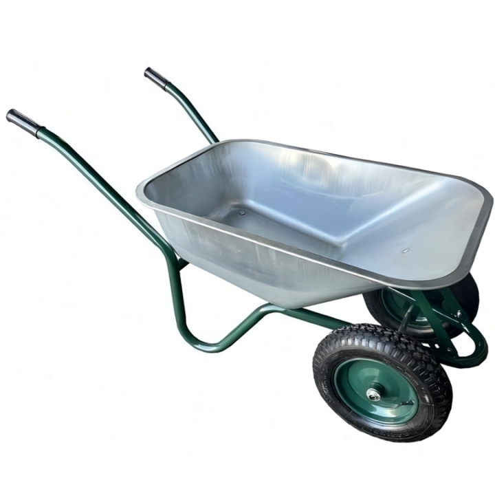 Wheel Barrow WB6203U, 6 cu.ft 85L Galvanized Steel Tray, With 3.50-8 Two-Pneumatic Wheel,For Ukraine market