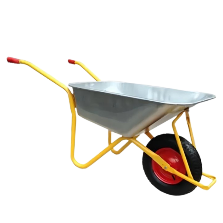 Wheel Barrow WB6404H, 5 cu.ft 85L Galvanized Steel Tray, With 4.00-8 Pneumatic Wheel