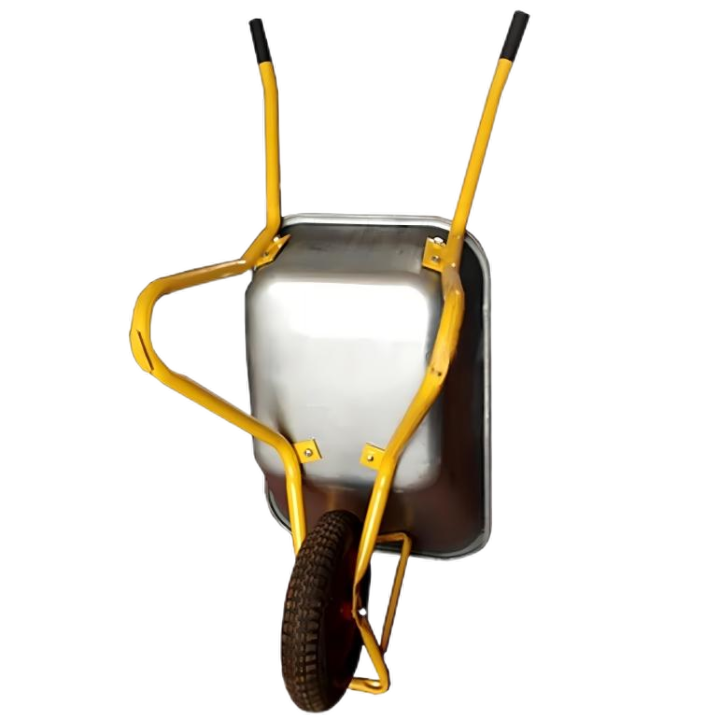 Wheel Barrow WB6404H, 5 cu.ft 85L Galvanized Steel Tray, With 4.00-8 Pneumatic Wheel