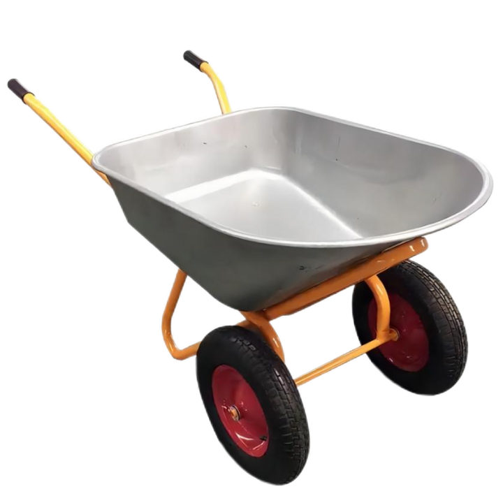 Wheel Barrow WB5010, 7 cu.ft 120L Galvanized Steel Tray, With 4.00-8 Two-Pneumatic Wheels
