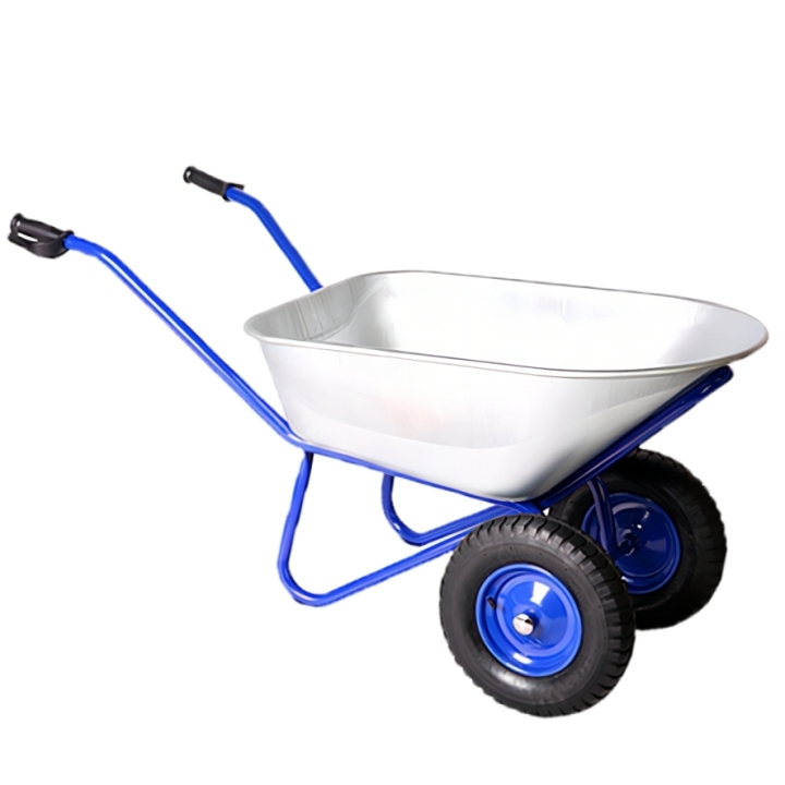 Wheel Barrow WB5010, 7 cu.ft 120L Galvanized Steel Tray, With 4.00-8 Two-Pneumatic Wheels