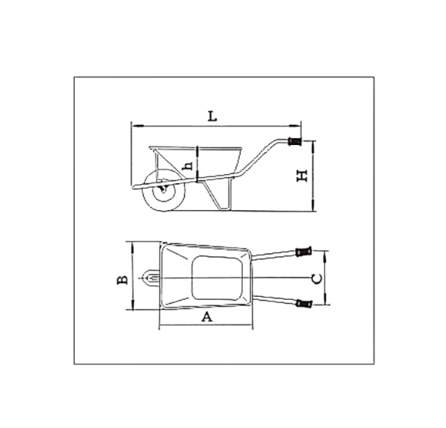 8 cu.ft 110L Galvanized Steel Tray, With 4.00-8 Pneumatic Wheel
