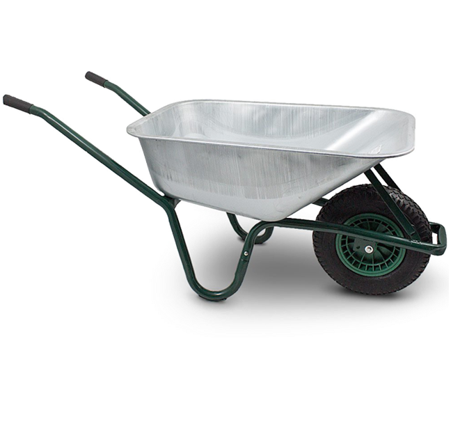Wheel Barrow WB6414P, 5 cu.ft 85L Galvanized Steel Tray, With 4.00-8 Pneumatic Wheel