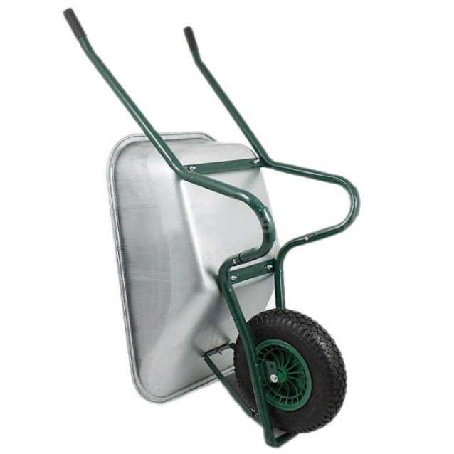 Wheel Barrow WB6414P, 5 cu.ft 85L Galvanized Steel Tray, With 4.00-8 Pneumatic Wheel