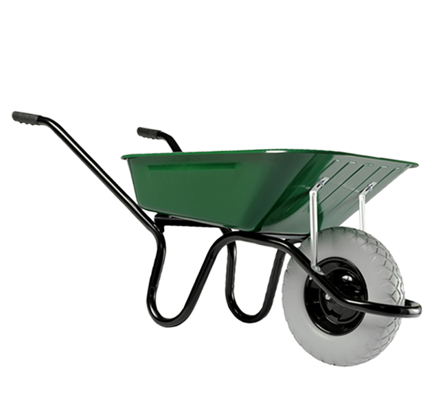 Wheel Barrow WB6400F, 5 cu.ft 100L Steel Tray, With 16"x4.00-8 Puncture proof wheel