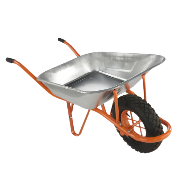 Wheel Barrow WB6400G, 5 cu.ft 65L Steel Tray, With 4.00-8 Pneumatic Wheels