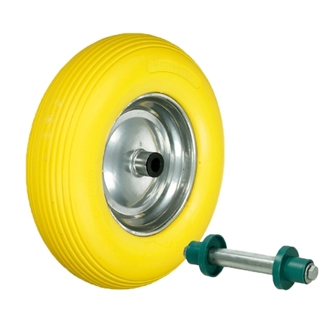 PU WHEEL PU1606-8 16''×4.80/4.00-8 PU FLAT FREE TIRES, STEEL RIM WITH SHAFT