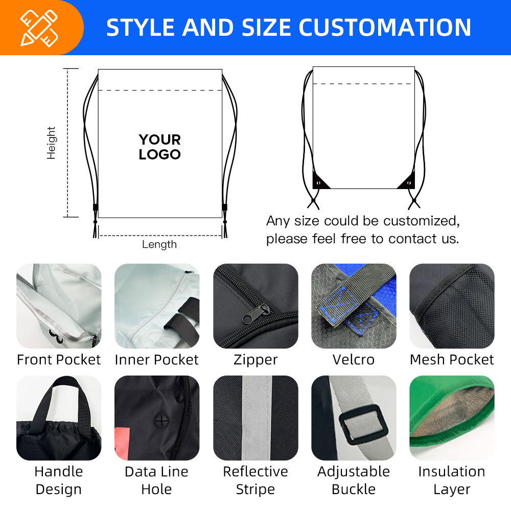 Drawstring Backpack Bag Details