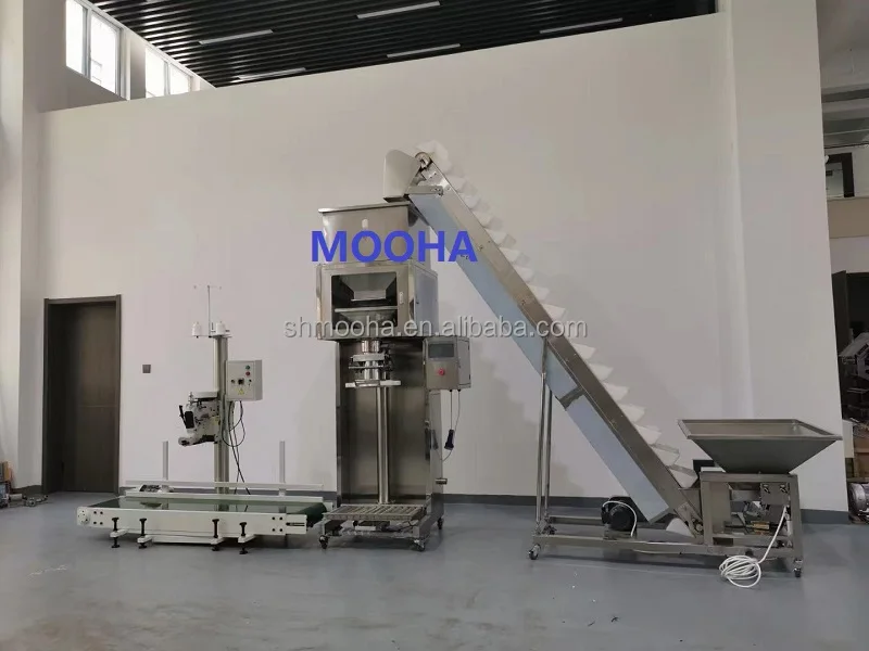 500g~50kg semi automatic Grain fertilizer beans rice Granule filling bagging Machine With Bag Sewing Machine 