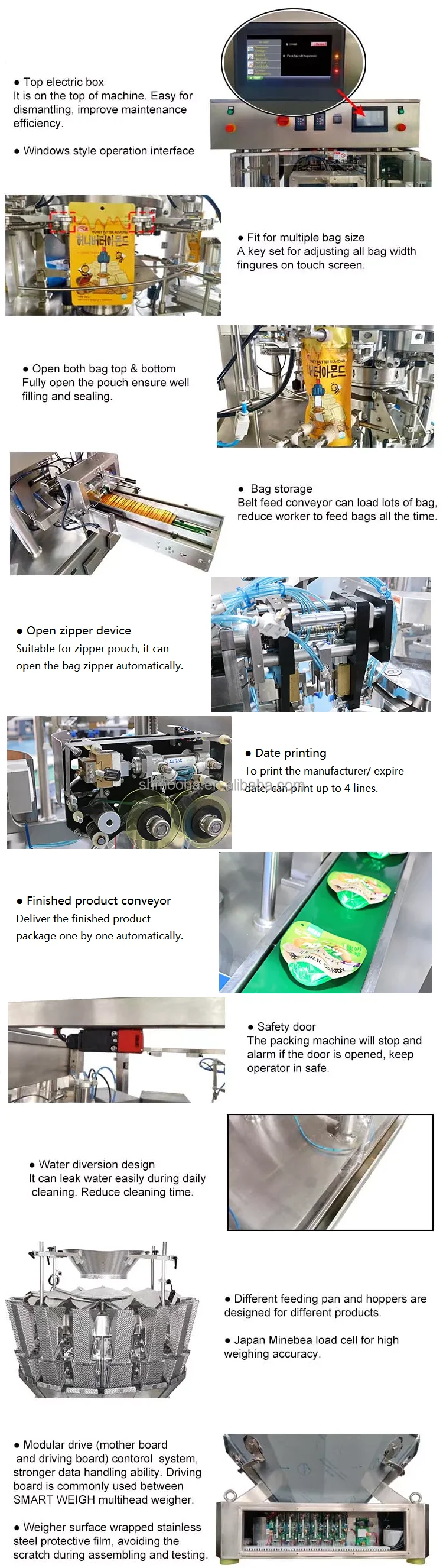 Full Automatic Premade Bag Packing Machine Powder Granule Liquid Customization Package Machine 