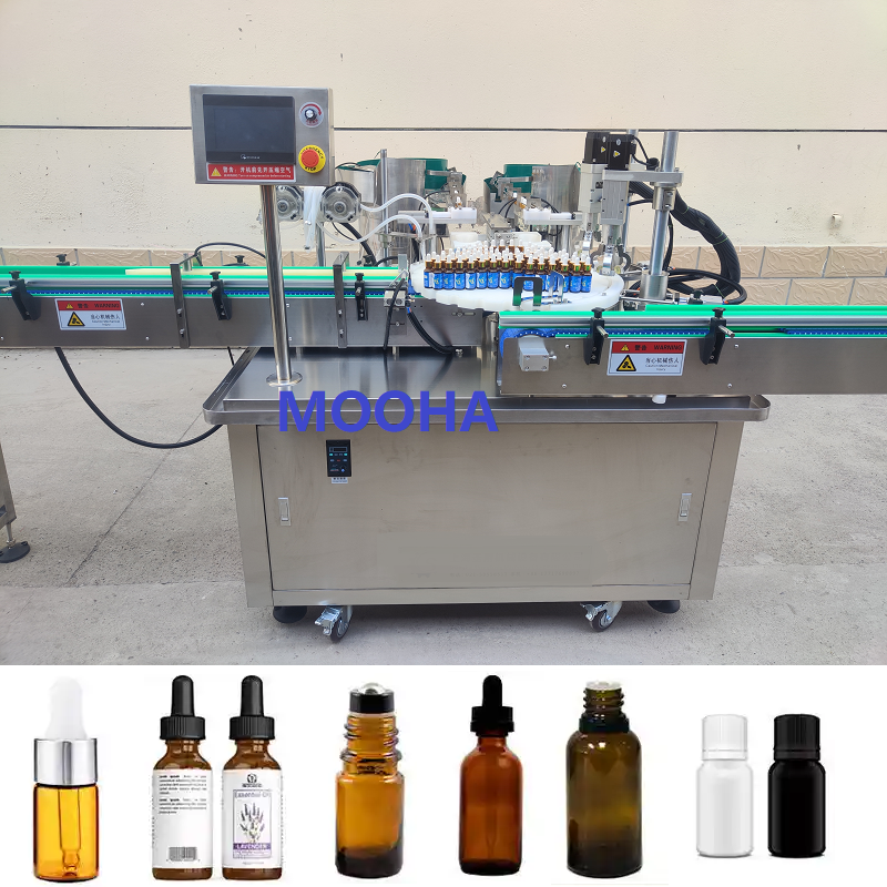 MHEGX120 E-liquid Filling Line Set 2~50ml Essential Oil Bottling Capping Machine 