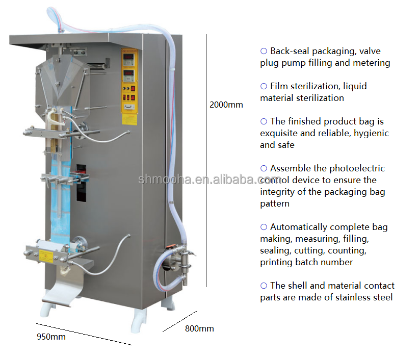 50~500ml Liquid Pouch Bag Packing Machine Automatic Beverage Milk Bag Packer 
