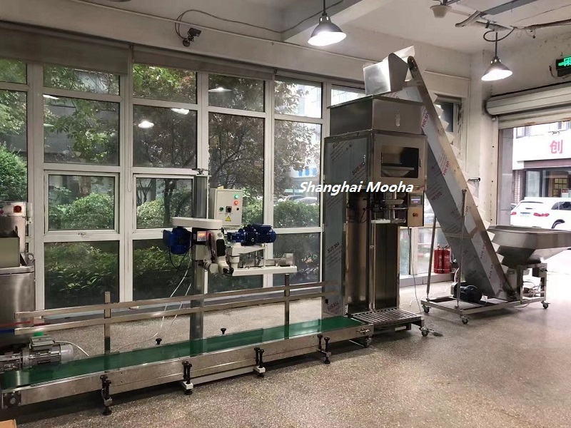 500g~50kg semi automatic Grain fertilizer beans rice Granule filling bagging Machine With Bag Sewing Machine 