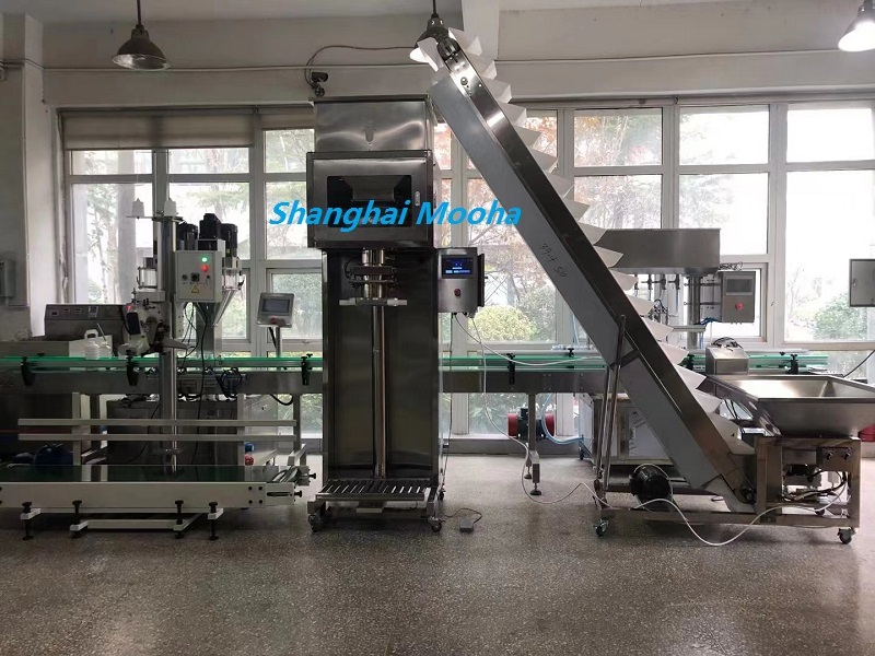 500g~50kg semi automatic Grain fertilizer beans rice Granule filling bagging Machine With Bag Sewing Machine 