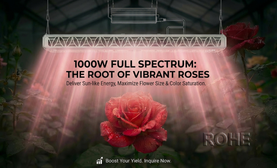 The Ultimate 1000W HPS Replacement LED Grow Light for Greenhouse Roses