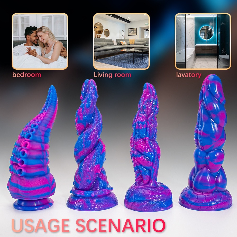 Sex toy Explosion shaped mixed color dildo simulation manual dildo liquid silicone adult erotic products masturbator Vibrator
