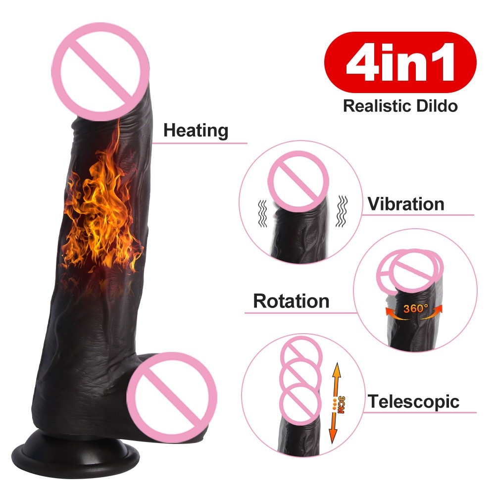 Sex toy Erotic Sex Products Adult Female Simulation Black Dildo Soft Flesh Masturbator Heated Electric Vibrator Vibrator