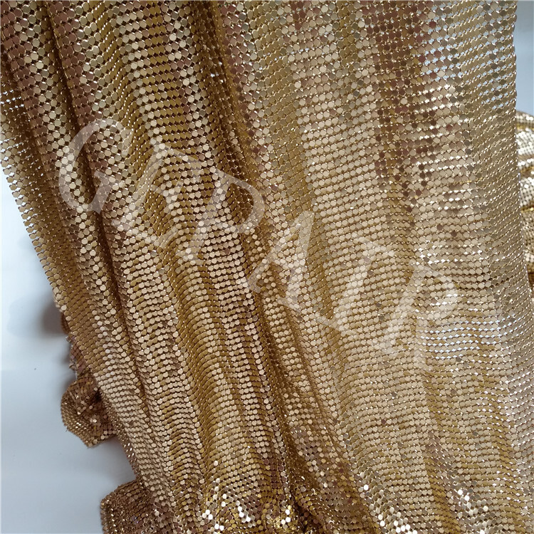 Shiny 3mm 4mm  Gold Sequin Cloth Metal Sequin Fabric Mesh