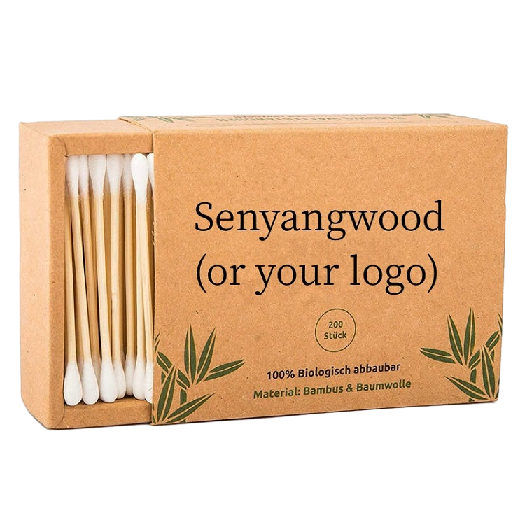 Bamboo ear buds With Kraft Paper  Case Bamboo Cotton Swab 100% Biodegradable Ear Cleaning Bamboo Cotton Buds With Kraft Paper  Case bamboo ear buds,cotton swab