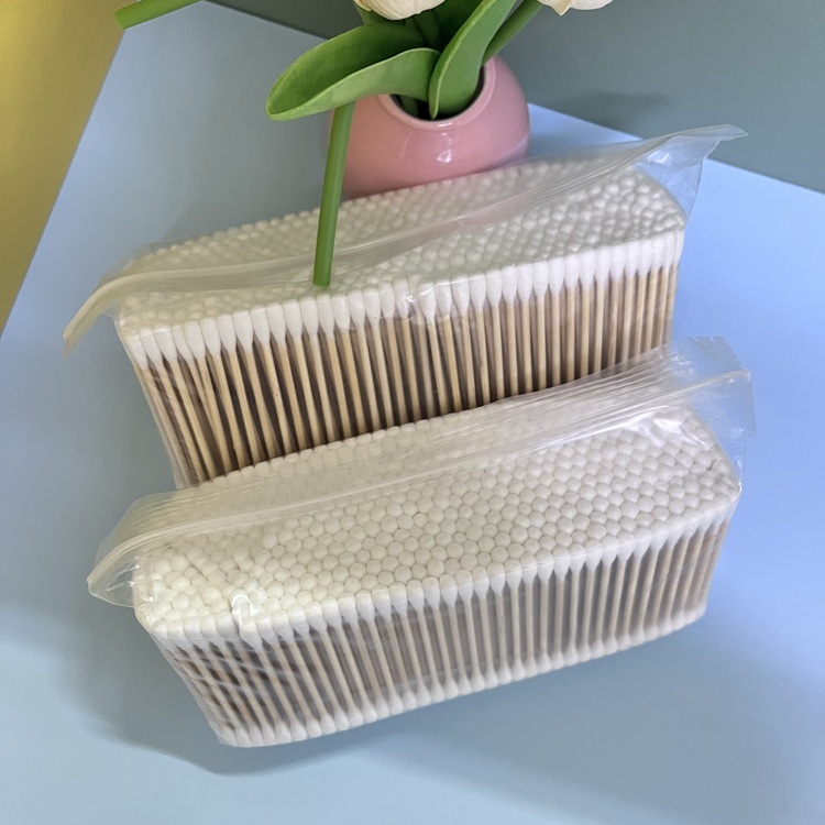 500pcs Bamboo Cotton Swabs with PE Bag | Biodegradable Double-Tip Cotton Buds 500pcs Bamboo Cotton Swabs with PE Bag | Biodegradable Double-Tip Cotton Buds Bamboo Cotton Swabs