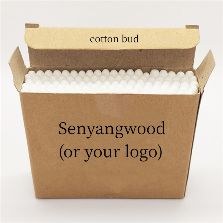 Bamboo cotton swabs in cowhide paper box-customizable logo Bamboo cotton swabs in cowhide paper box-customizable logo Bamboo cotton swabs