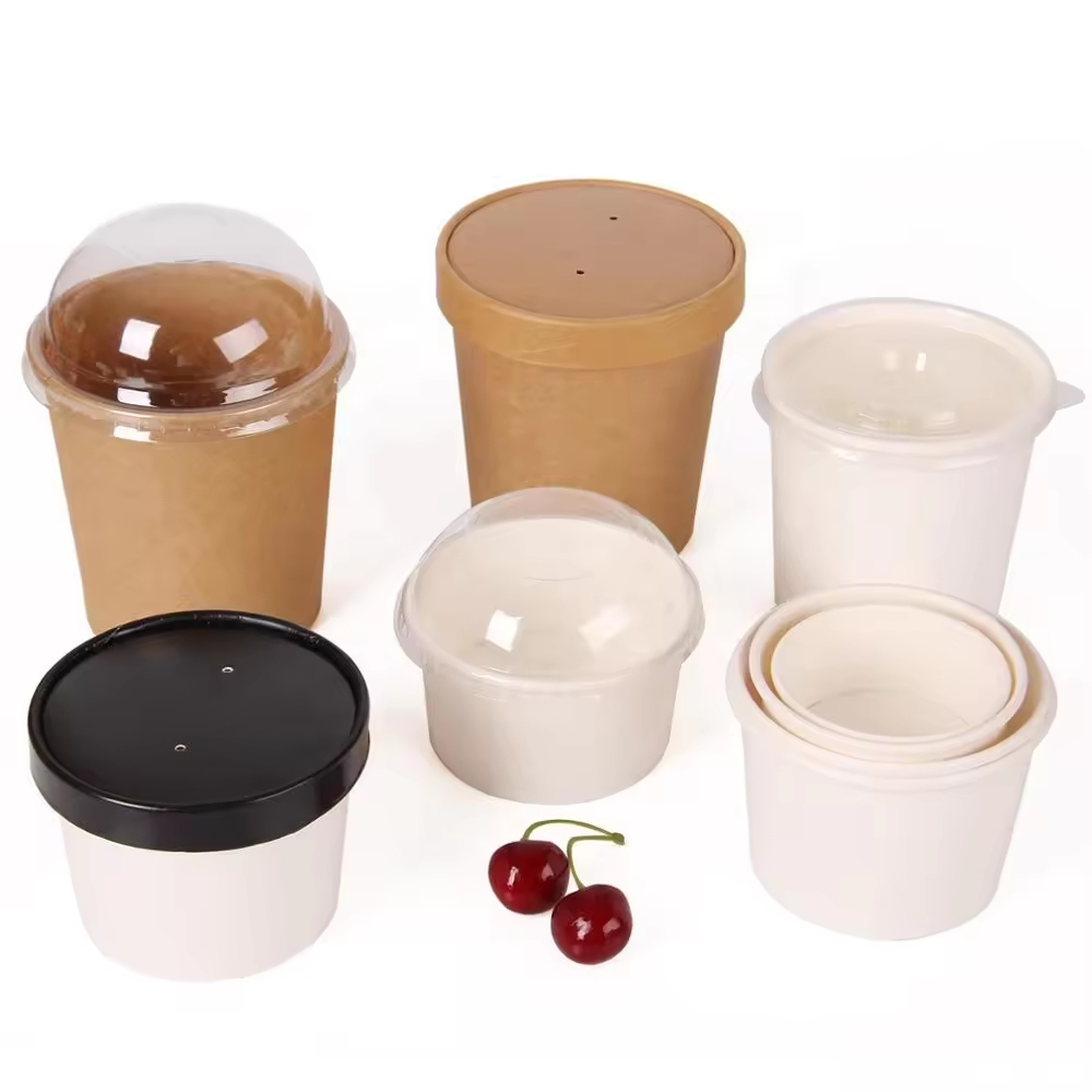 What sizes of paper ice cream cups are available?