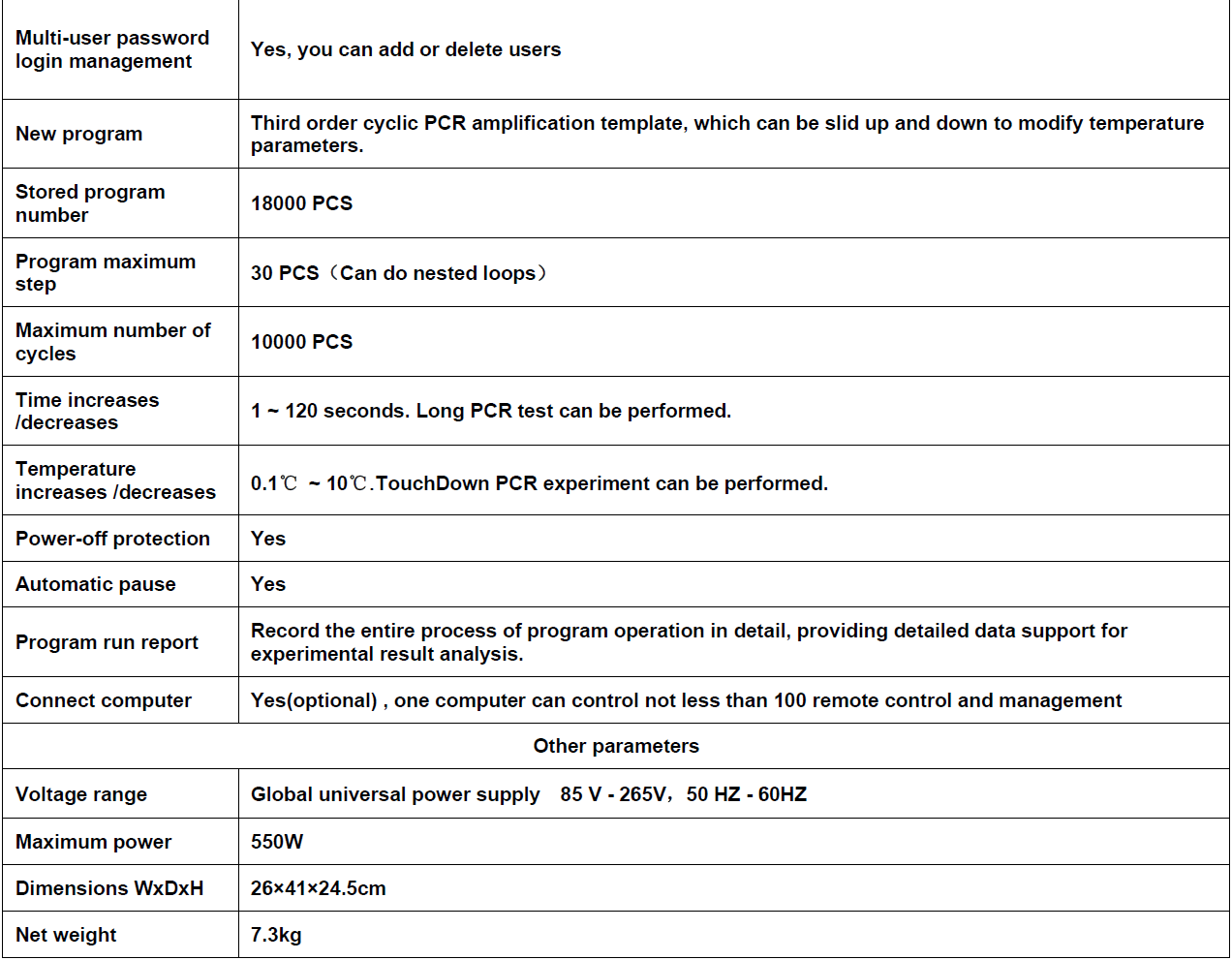 Multifunctional gradient PCR amplification experiments gradient uniform cooling
