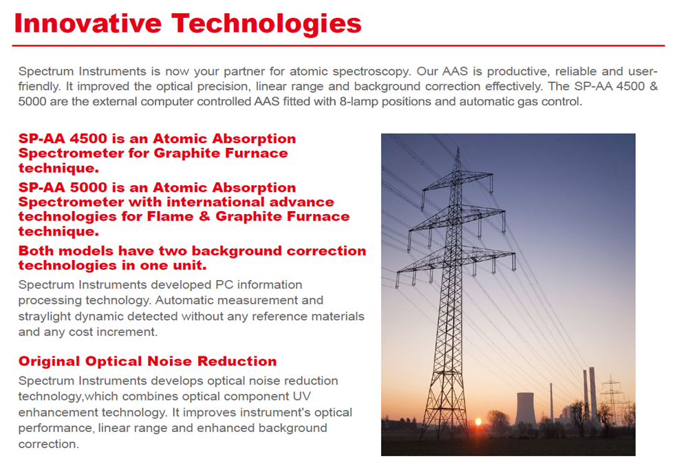 SP-AA 4500 Atomic Absorption Spectrometer (AAS) Flame AAS analysis instrument
