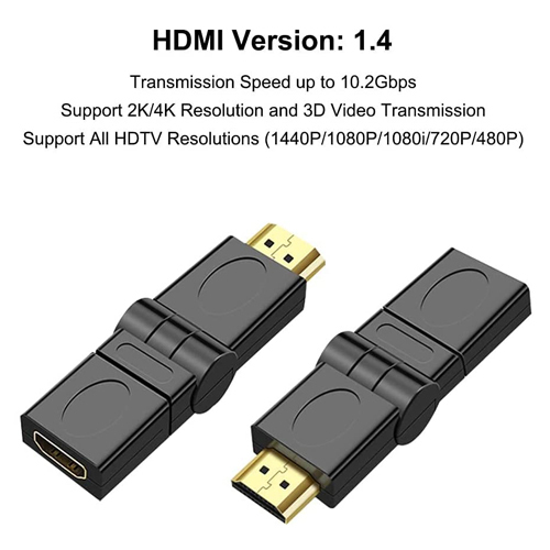 PeakDo HDMI Male to Female Adapter 360 Degree