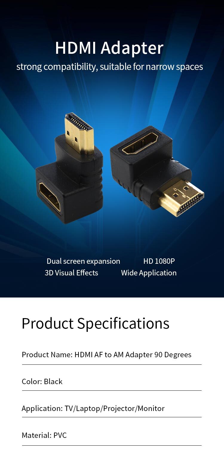 PeakDo HDMI AF to AM Adapter Male to Female 90 Degree   HDMI Adapter Male to Female,HDMI Adapter Male to Female 90 Degree