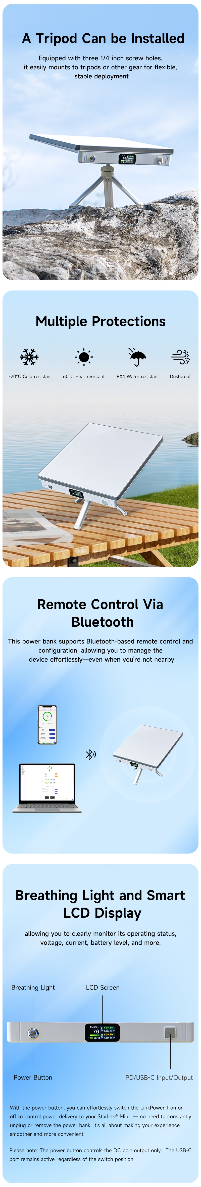 PeakDo LinkPower Power Bank and Mount for Starlink Mini  