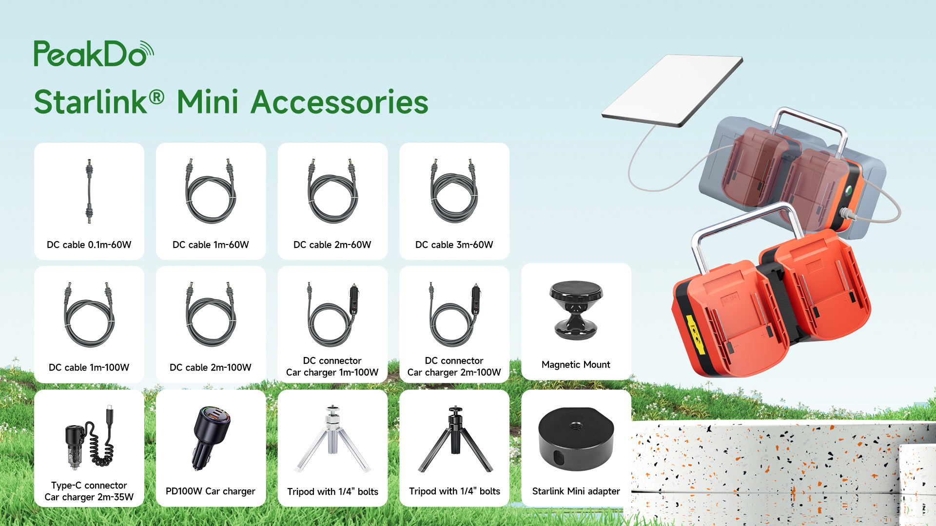 PeakDo LinkPower Power Bank and Mount for Starlink Mini  
