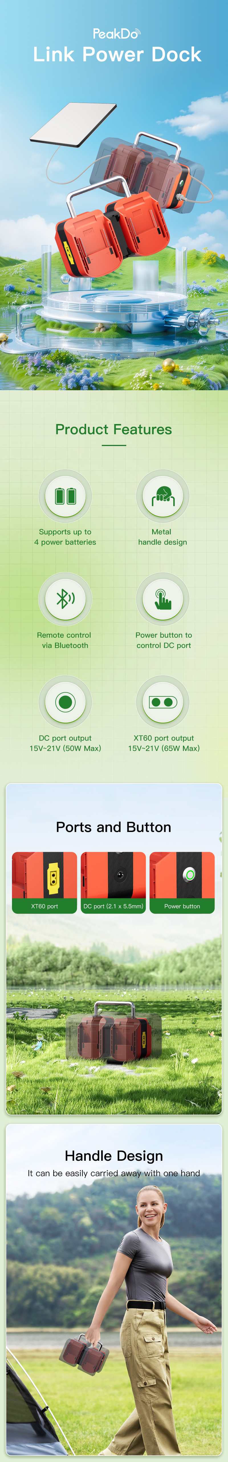 PeakDo Power Dock for Starlink Mini Compatible with DeWALT / Makita / Milwaukee  
