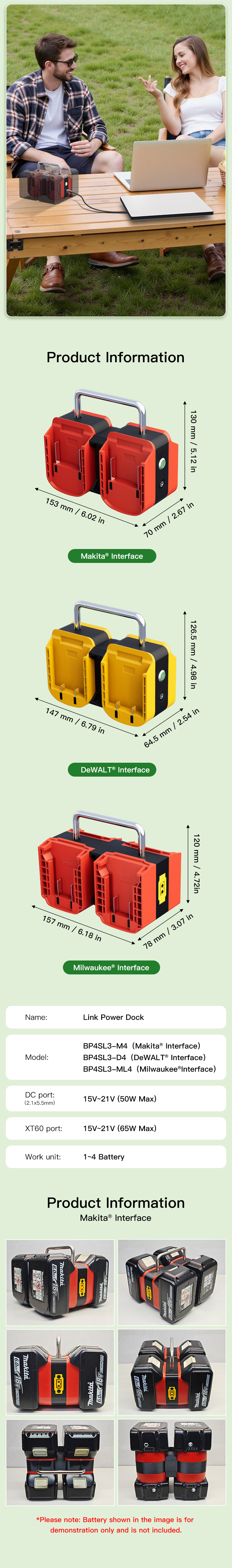 PeakDo Power Dock for Starlink Mini Compatible with DeWALT / Makita / Milwaukee  
