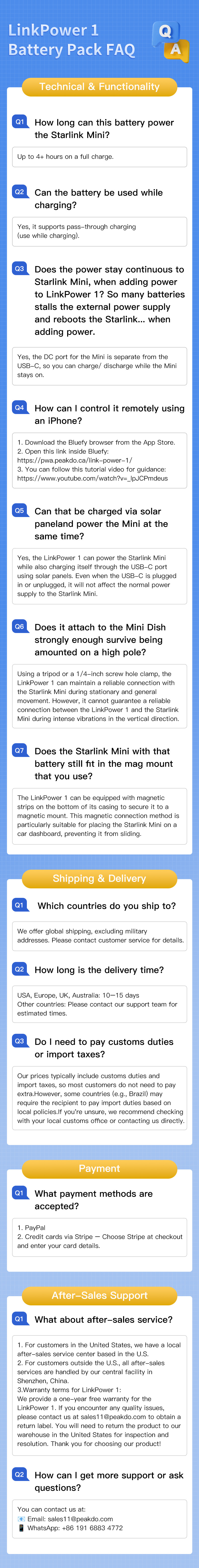 PeakDo LinkPower 1 Power Bank for Starlink Mini  