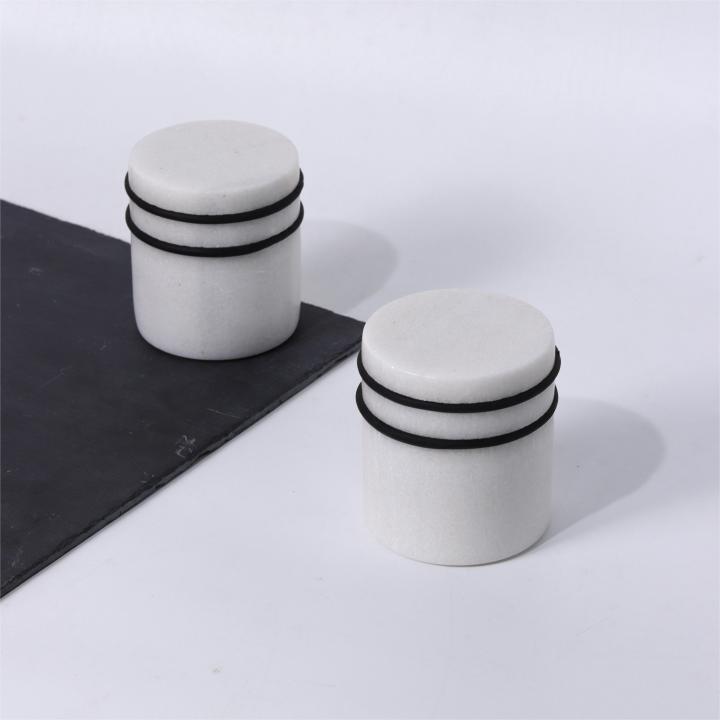Real Marble Decorative Door Stop, Cute Door Stopper with Black Rubber Ring, Doorstop, Heavy Weight/Rock for Home Decor