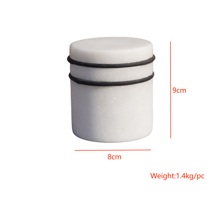 Real Marble Decorative Door Stop, Cute Door Stopper with Black Rubber Ring, Doorstop, Heavy Weight/Rock for Home Decor