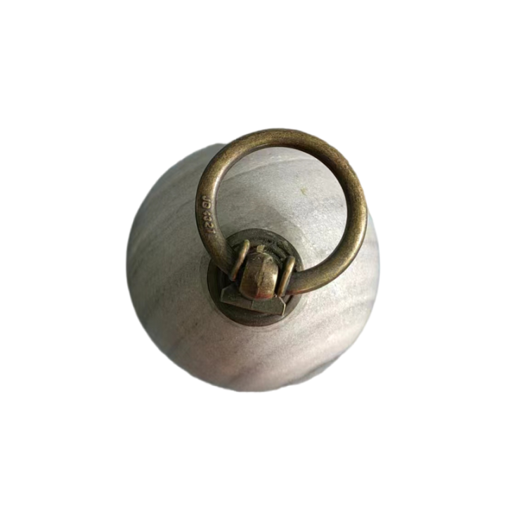 Real Marble Decorative Door Stop, Cute Door Stopper with Metal Ring Handle, Heavy Weighted Door Stop for Your Indoor or Outdoor Door, Heavy Door Stopper Weight/Rock for Country Home Decor Home Ornament Gift Floor Stop