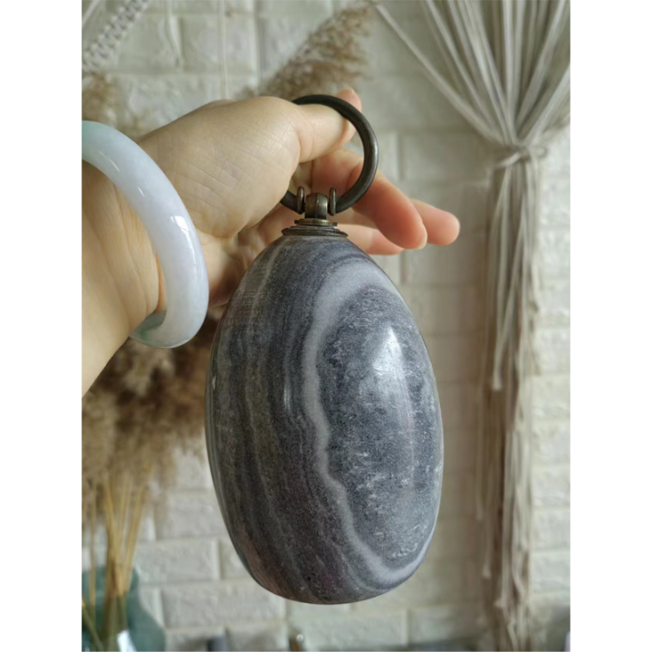 Real Marble Decorative Door Stop, Cute Door Stopper with Metal Ring Handle, Heavy Weighted Door Stop for Your Indoor or Outdoor Door, Heavy Door Stopper Weight/Rock for Country Home Decor Home Ornament Gift Floor Stop