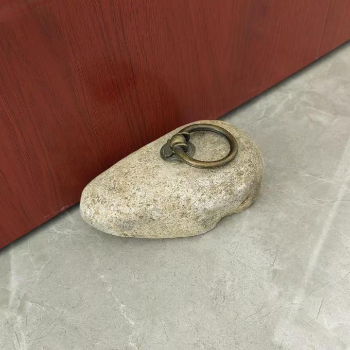Natural Pebble Decorative Door Stop, Cute Door Stopper with Handle, Doorstop, Heavy Weight/Rock for Home Decor