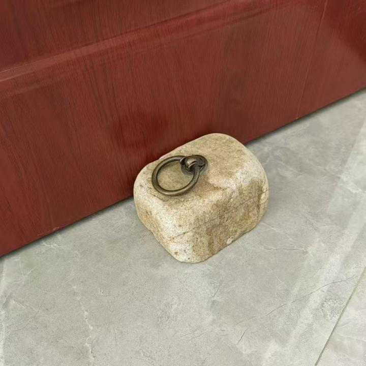 Natural Pebble Decorative Door Stop, Cute Door Stopper with Handle, Doorstop, Heavy Weight/Rock for Home Decor