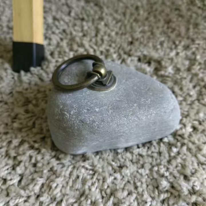 Natural Pebble Decorative Door Stop, Cute Door Stopper with Handle, Doorstop, Heavy Weight/Rock for Home Decor